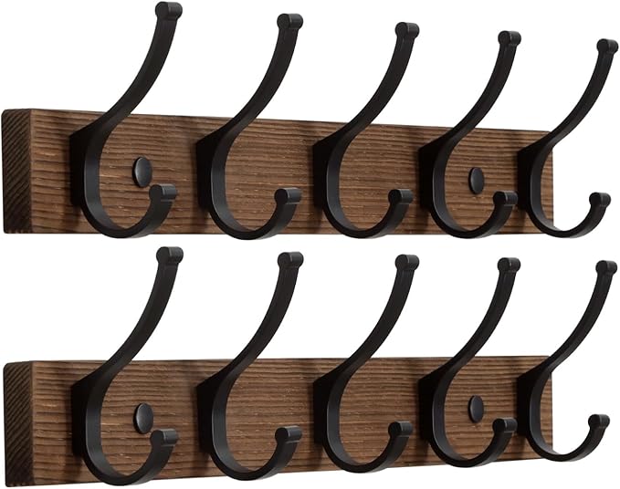 Coat Rack Wall Mount, 16.5 Inches Wood Coat Hooks Wall Mount, Wall Coat Rack by Optish
