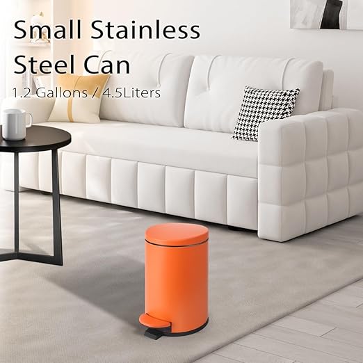 TIPGO Small Trash Can with Lid Soft Close, 4.5 Liters / 1.2 Gallon Bathroom - Image 6