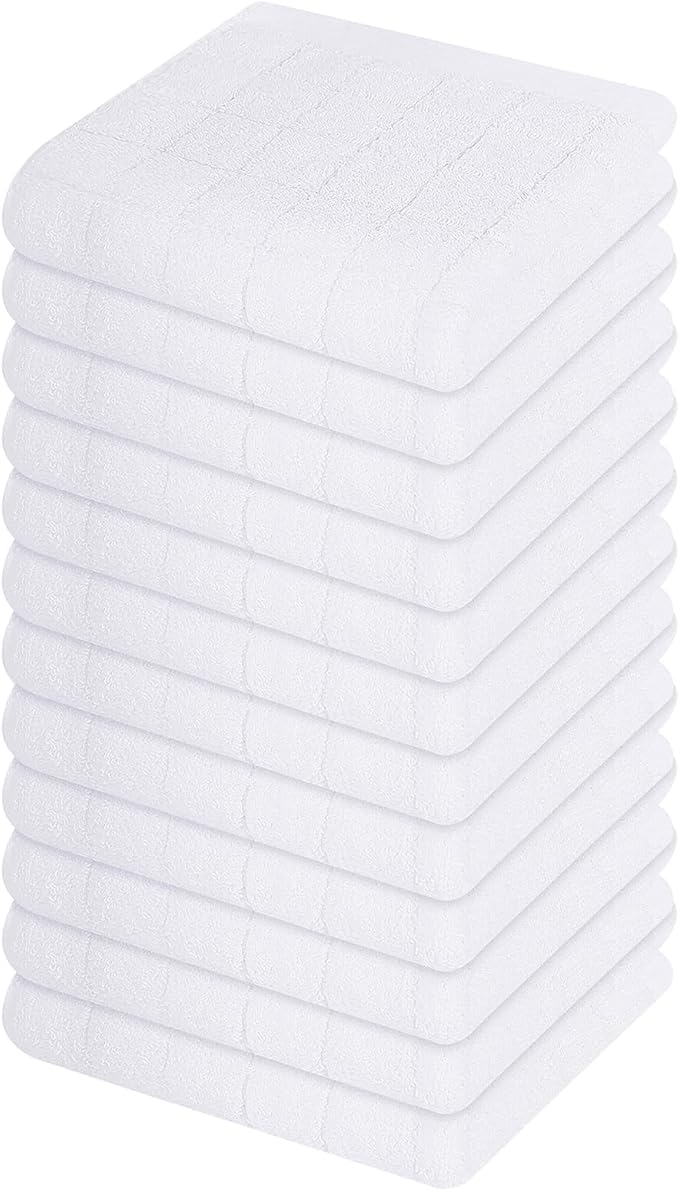 Mordimy 100% Cotton Terry Cloth Dish Cloths, Soft and Absorbent Checkered Dish by Mordimy