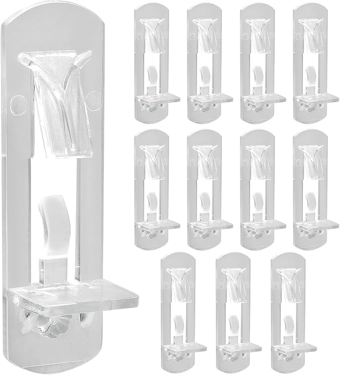 Biaungdo 12 Pcs Plastic Locking Shelf Support Pegs, 6.9mm Clear Cabinet Shelf by Biaungdo