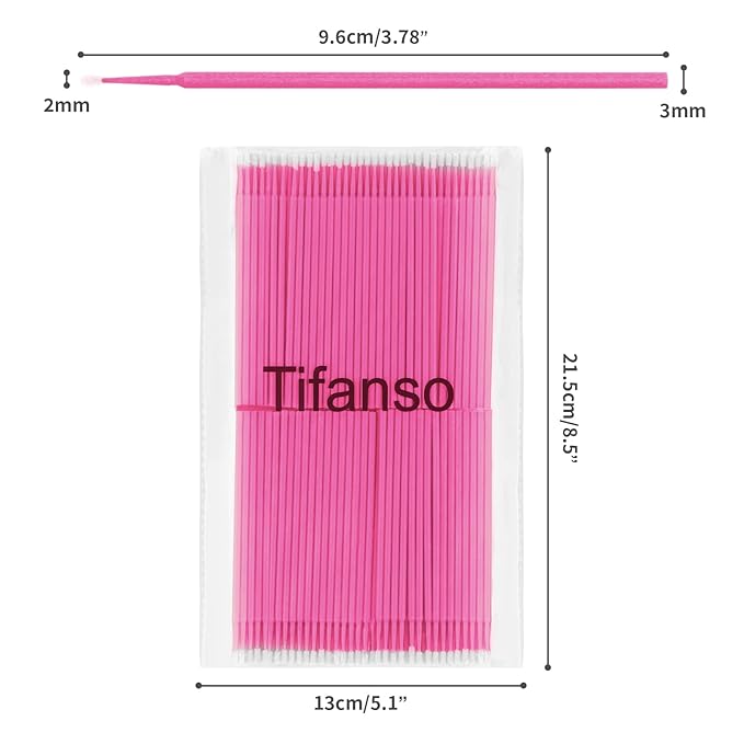 tifanso 400PCS Micro Cotton Swabs, Disposable Eyelash Microswabs - Image 2