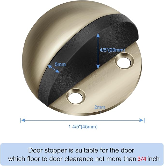 2 Pack Door Stop, Adhesive Door Stoppers Floor Mounted Door Stops No Drill - Image 2
