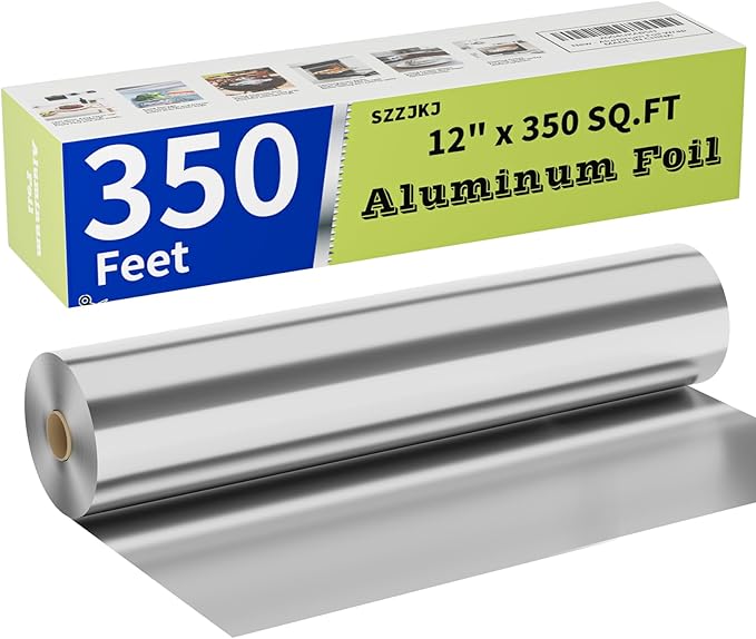 Aluminum Foil Roll, 12in x 350ft Aluminum Foil, Thick Strong Tin Foil by SZZJKJ