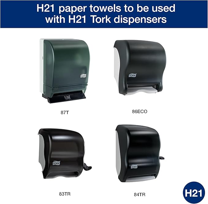 Tork Paper Hand Towel Roll White H21, 100% Recycled Fiber, 12 Rolls x 350 ft - Image 2