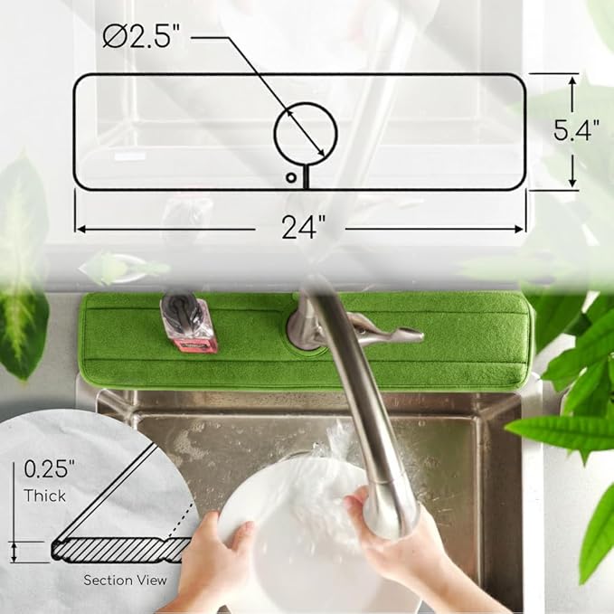 Ternal Original SINKMAT 24in XL Faucet Splash Guard Extra Long Microfiber Sink - Image 3
