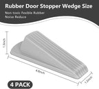 4 Pack Premium Rubber Door Stoppers Wedge, Door Stops - Image 3