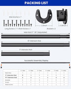 Closet Rods for Hanging Clothes, 17 to 28 Inches Stepless Adjustable Metal - Image 5