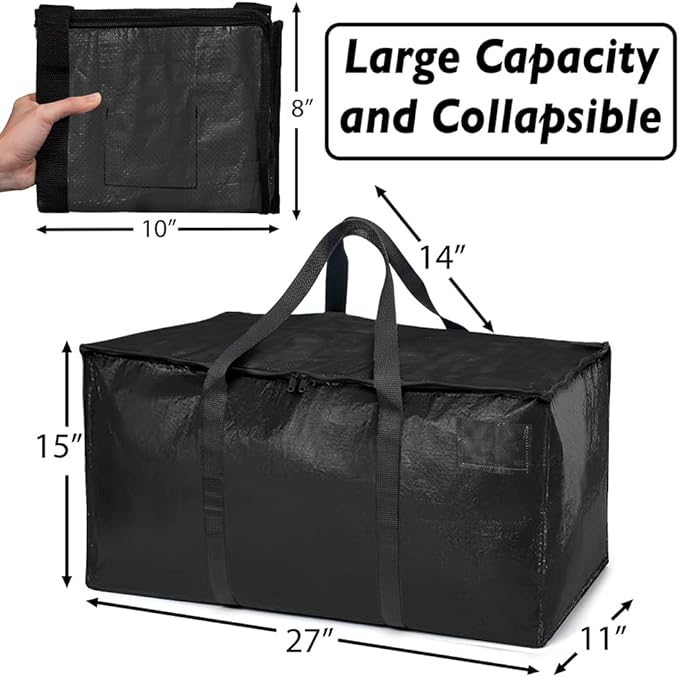 ClearSpace Heavy Duty Moving Bags or Storage Bags – Black Storage Bins - Image 6