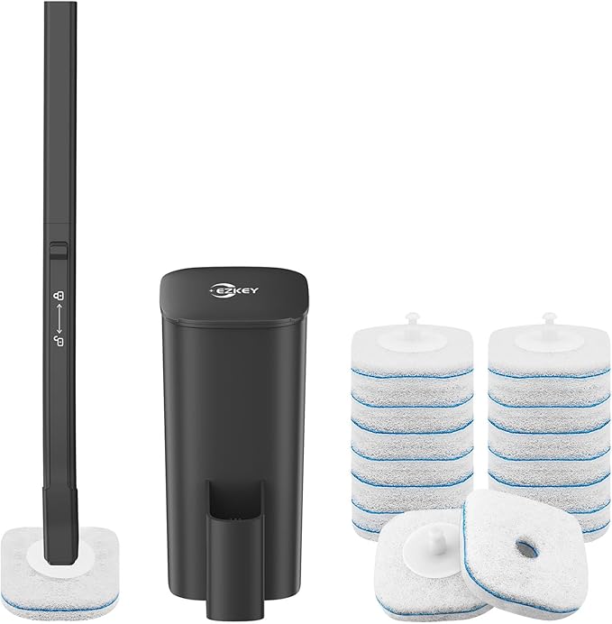 Disposable Toilet Brush, 14 Refills Toilet Bowl Cleaner Wand, Toilet Cleaner by EZKEY