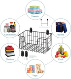Wire Storage Basket 2 Packs, Wall Mounted Kitchen Bathroom, Hanging Cabinet - Image 2