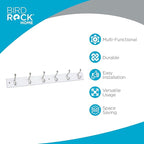 BIRDROCK HOME Oval Hook Coat and Hat Rack | 6 Hooks | Wall Mount | White Finish - Image 2