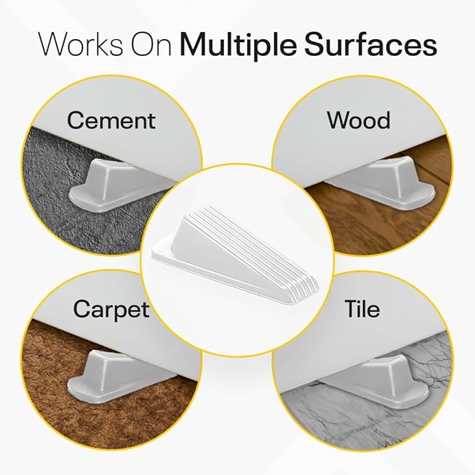 Door Stoppers for Bottom of Door – Rubber Door Stopper Wedge – Pack of 4 – Door - Image 4