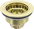 KONE 3-1/2 Inch Kitchen Sink Drain Assembly Stainless Steel Gold Kit by KONE