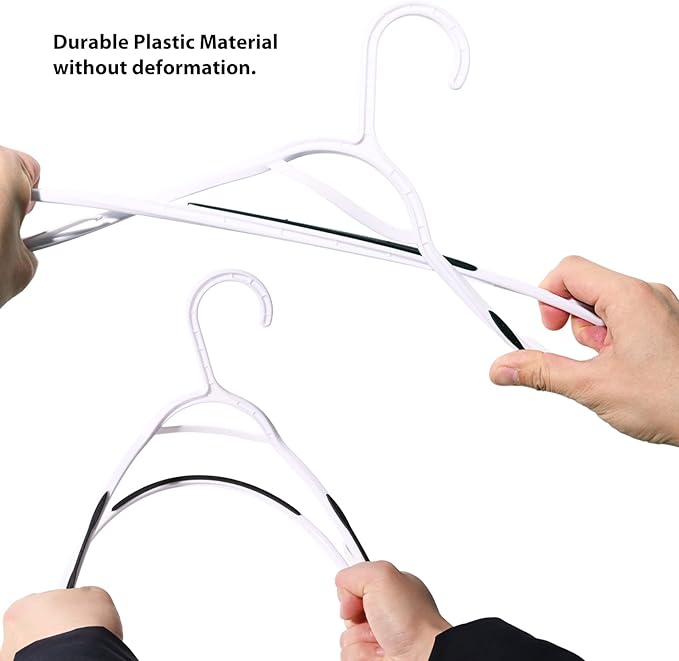 30 Pack Bendable Plastic Hangers Light-Weight Non-Slip Clothes/Suit Hangers - Image 4