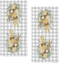 Spring Hand Towels, 2 Packs Buffalo Plaid Easter Bathroom Towels Soft by qiuhuang