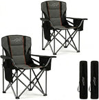 FAIR WIND 2 Pack Heavy Duty Camping Chair, Oversized Padded Folding Chair for Big and Tall (450lbs), Extra Wide Seat with Integrated Cooler & Storage Pocket, Adjustable Lumbar Support for Outdoor by FAIRWINDOutdoorEquipment