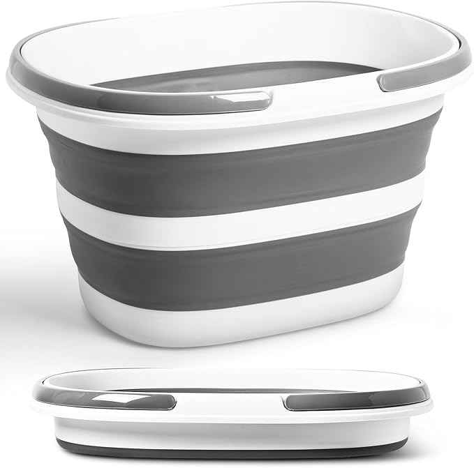 Collapsible Bucket 16L with Handles, Cleaning Mop Bucket Space Saving Foldable by Lesipee