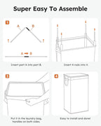 SOLEDI Laundry Hamper with Lid 100L Large & Tall Collapsible Laundry Baskets - Image 6