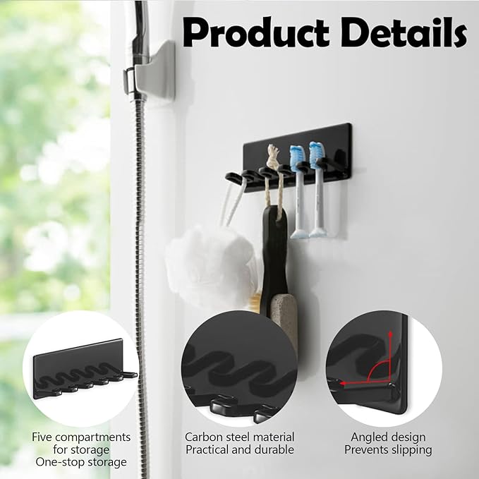 5 Slots Self Adhesive Toothbrush Holder - Image 3