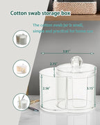Makeup Pad Holder with Lid and Cotton Swab Storage, Durable PS Canister - Image 3