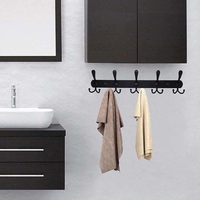 Coat Rack Wall Mounted, 5 Tri Stainless Steel Coat Hook - Image 3
