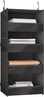 4-Shelf Hanging Closet Organizer and Storage Foldable Hanging Closet Shelves by Bosuelife