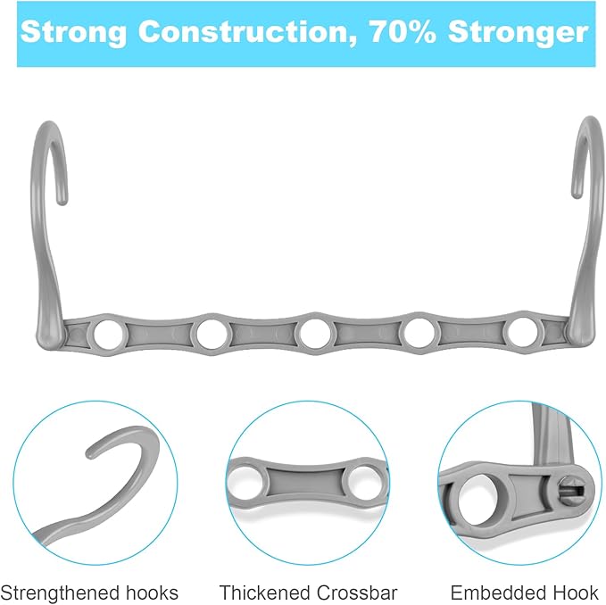 DUCOO 10 PCS Space Saving Hangers, 5-Hole Magic Hangers - Image 3