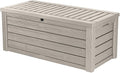 Keter Westwood 150 Gallon Resin Large Outdoor Storage Box for Patio Furniture, Outdoor Cushions, Garden Tools and Pool Floats, Beige by Keter