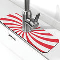 Christmas Red Swirl Peppermint Sugar Candy Kitchen Sink Splash Guard Faucet Mat by WILL+BUDXEG
