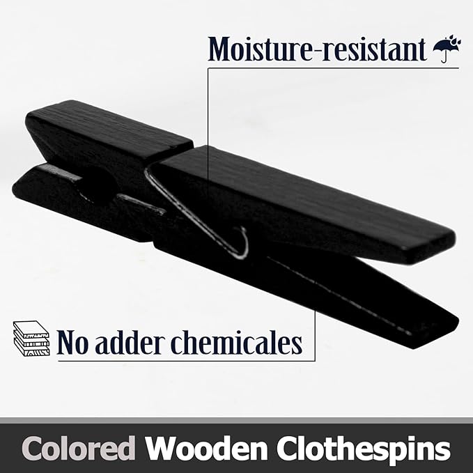 Bivethoi 2.9 Inch Clothes Pins, Strong Grip Close Pins Birchwood Clips - Image 3