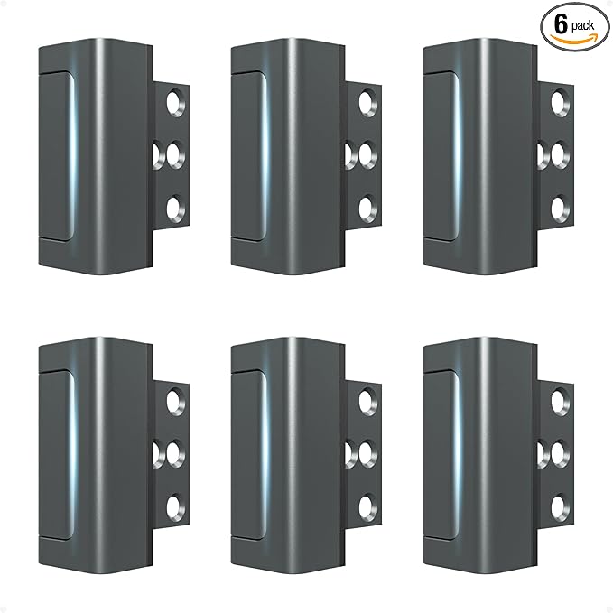 6Pack Home Security Door Reinforcement Lock, Childproof Safety Door Lock Latch by Steinwhale