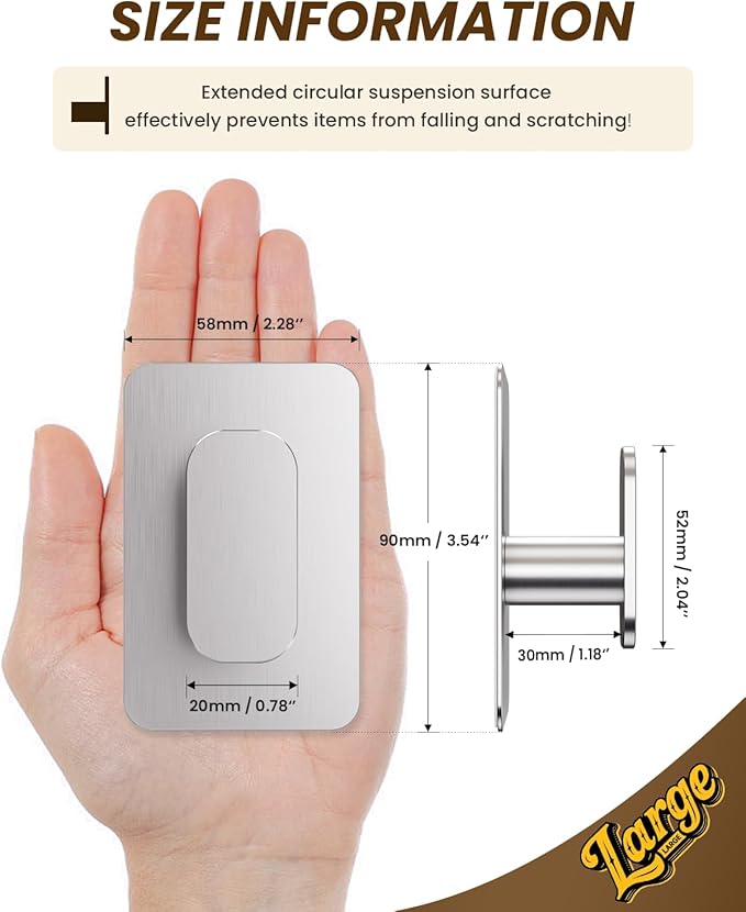 Heavy Duty Self Adhesive Hooks - 26lb Max - Image 2