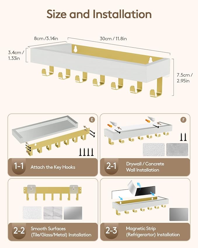 Key Holder Wall Mount Adhesive Magnetic - Image 7