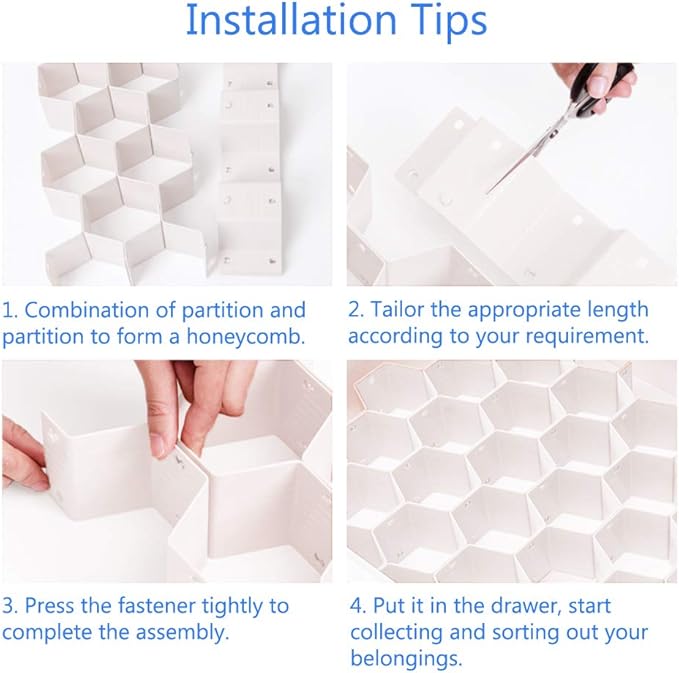 Poeland Drawer Divider Organizer Adjustable DIY Grid Honeycomb Drawer Divider - Image 5