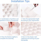 Poeland Drawer Divider Organizer 8pcs DIY Plastic Grid Honeycomb Drawer Divider - Image 5