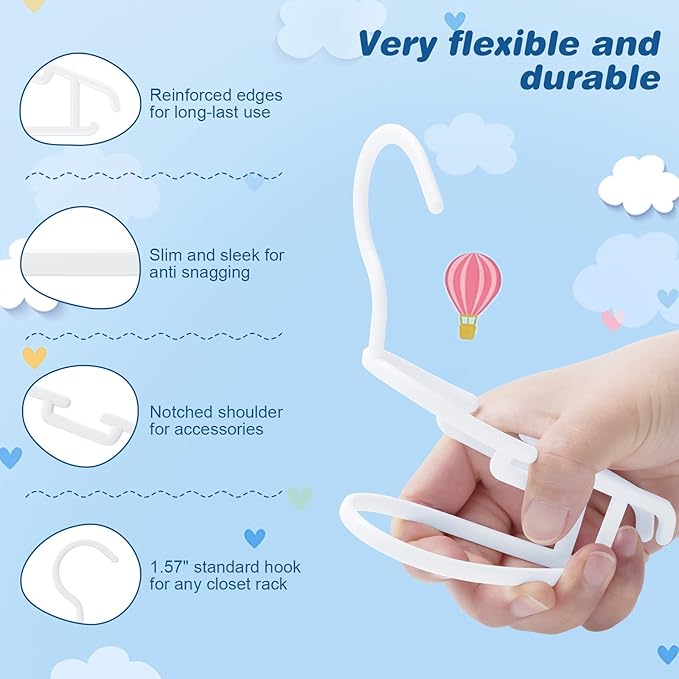 GoodtoU Baby Hangers, 60 Pack Baby Clothes Hangers - Image 3