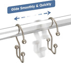 Titanker Shower Curtain Hooks Matte Nickel, Minimalist Simple Double Glide - Image 4