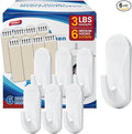 TAILI Hooks for Hanging, 6 Plastic Sticky Hooks and 8 Adhesive Strips, No by TAILI