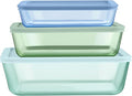 Pyrex Colors Tinted Glass Rectangle Food Storage Container Set, Snug Fit by Pyrex