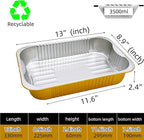 13 "x9 Aluminum foil Lasagna Pans, grill tray, sturdy disposable aluminum pan - Image 3