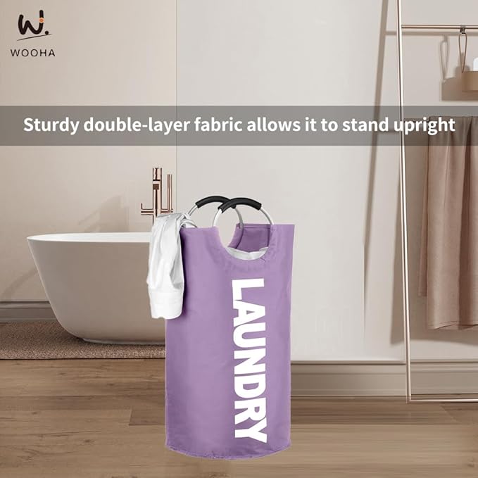 WOOHA Laundry Basket, Laundry Hamper, Collapsible Folding Clothes Hamper - Image 8