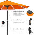 ABCCANOPY Durable Solar Led Patio Umbrellas with 32LED Lights 9FT (Orange) - Image 7