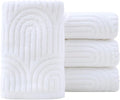 Pidada Hand Towels Set of 4 Striped Pattern 100% Cotton Absorbent Soft by Pidada