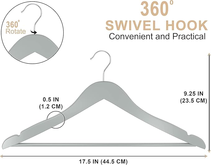 Utopia Home Premium Wooden Hangers 30 Pack - Image 2
