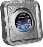 50 Pack Aluminum Foil Square Stove Burner Covers Disposable Heavy Thick Quality by MOACOCK