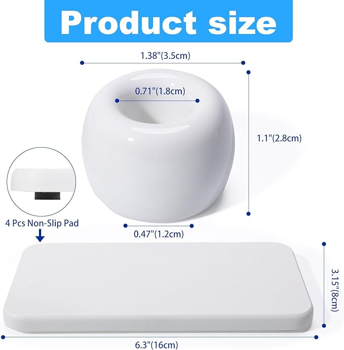 3 Pack Mini Ceramic Toothbrush Holder Stand - Image 5