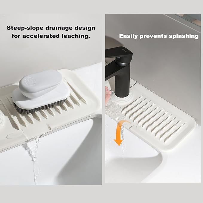 Kitchen Silicone Sink Splash Guard, 5° Slope Type Design Sink Mat, Sink Faucet - Image 5