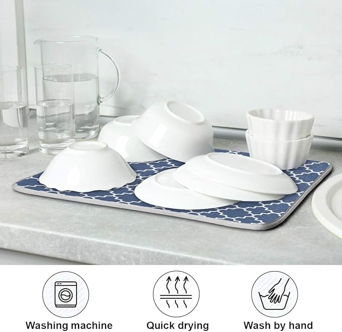Super Absorbent Dish Drying Mat, Microfiber Fast-Drying Dish Mat, Kitchen Dish - Image 7