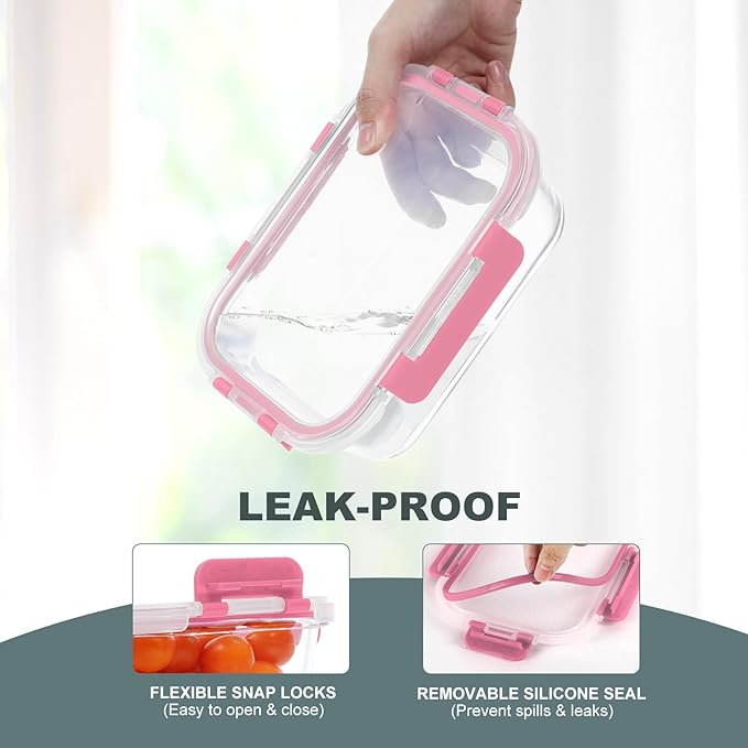 KOMUEE 10 Pack Glass Food Storage Containers, Meal Prep Containers - Image 2