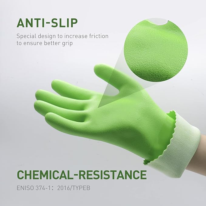 HANDLANDY Chemical Gloves, Heavy Duty Cleaning Gloves - Image 2